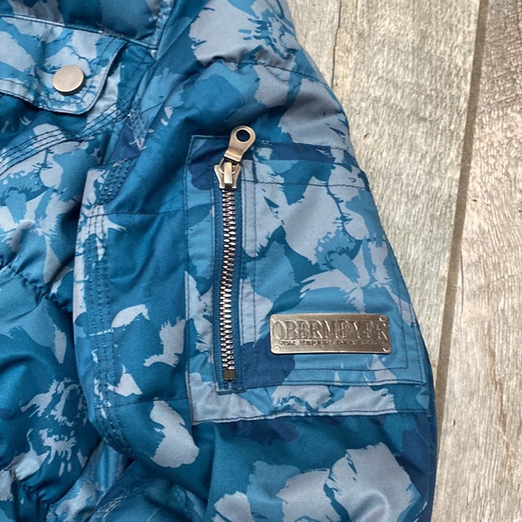 Obermeyer Leighton Insulated Jacket Teal Blue/Gray Floral 10 - Picture 4 of 12